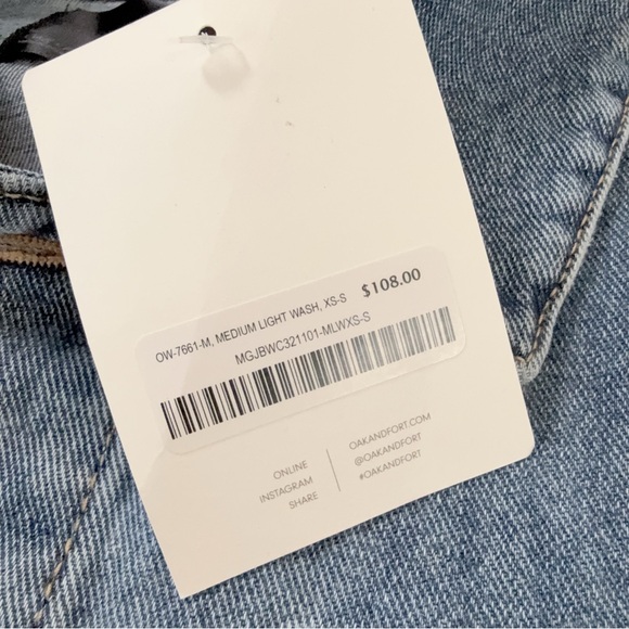 Oak fort men denim jacket medium light wash XS - Picture 5 of 11